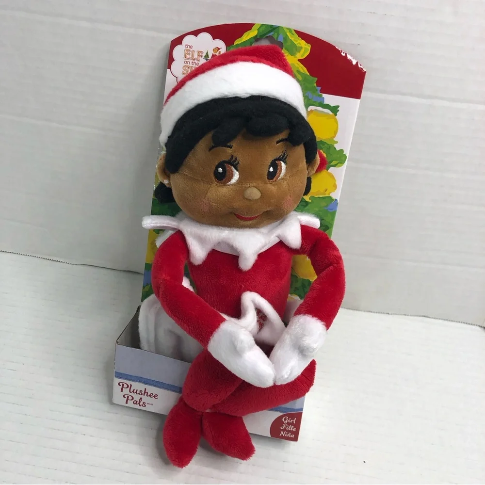 The Elf On The Shelf Girl Plushee Pals Dark Skin Brown Eyes NINA-New In Box